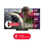 Vista frontal de Televisor LG 77" OLED evo C5E 4K Smart TV 2025 – Incluye Magic Remote AI OLED77C5ESA